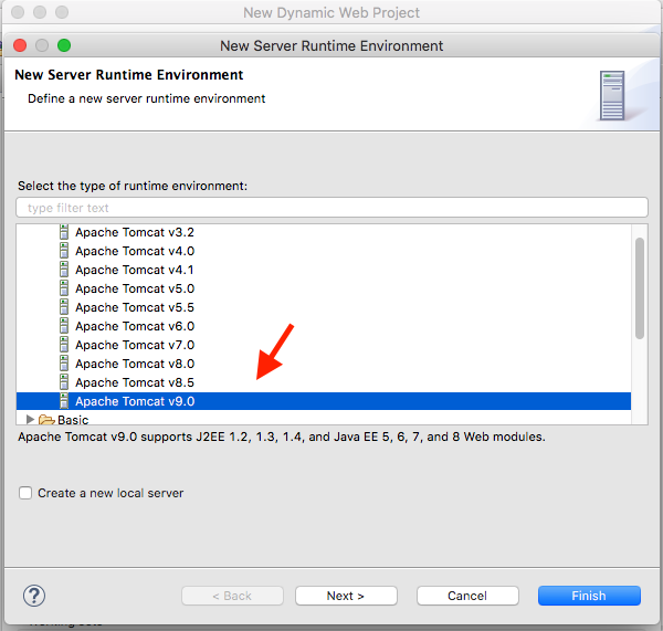 choose target runtime