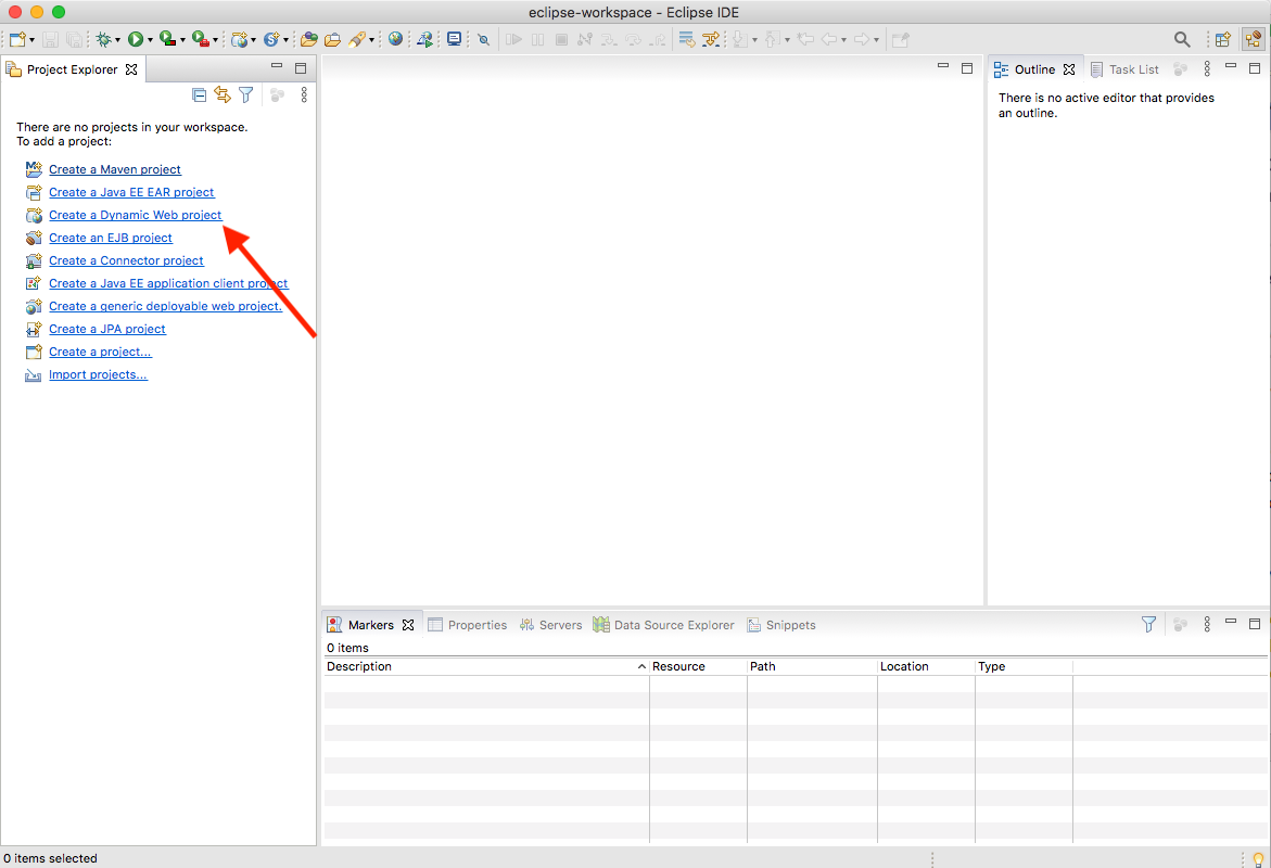 Dynamic web project selection
