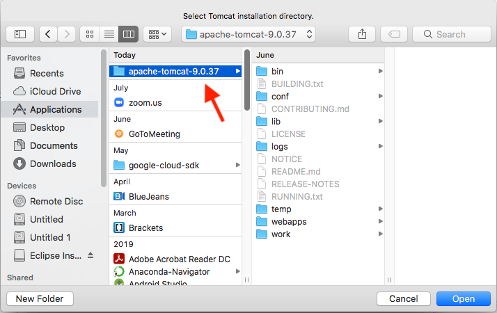 navigate to folder